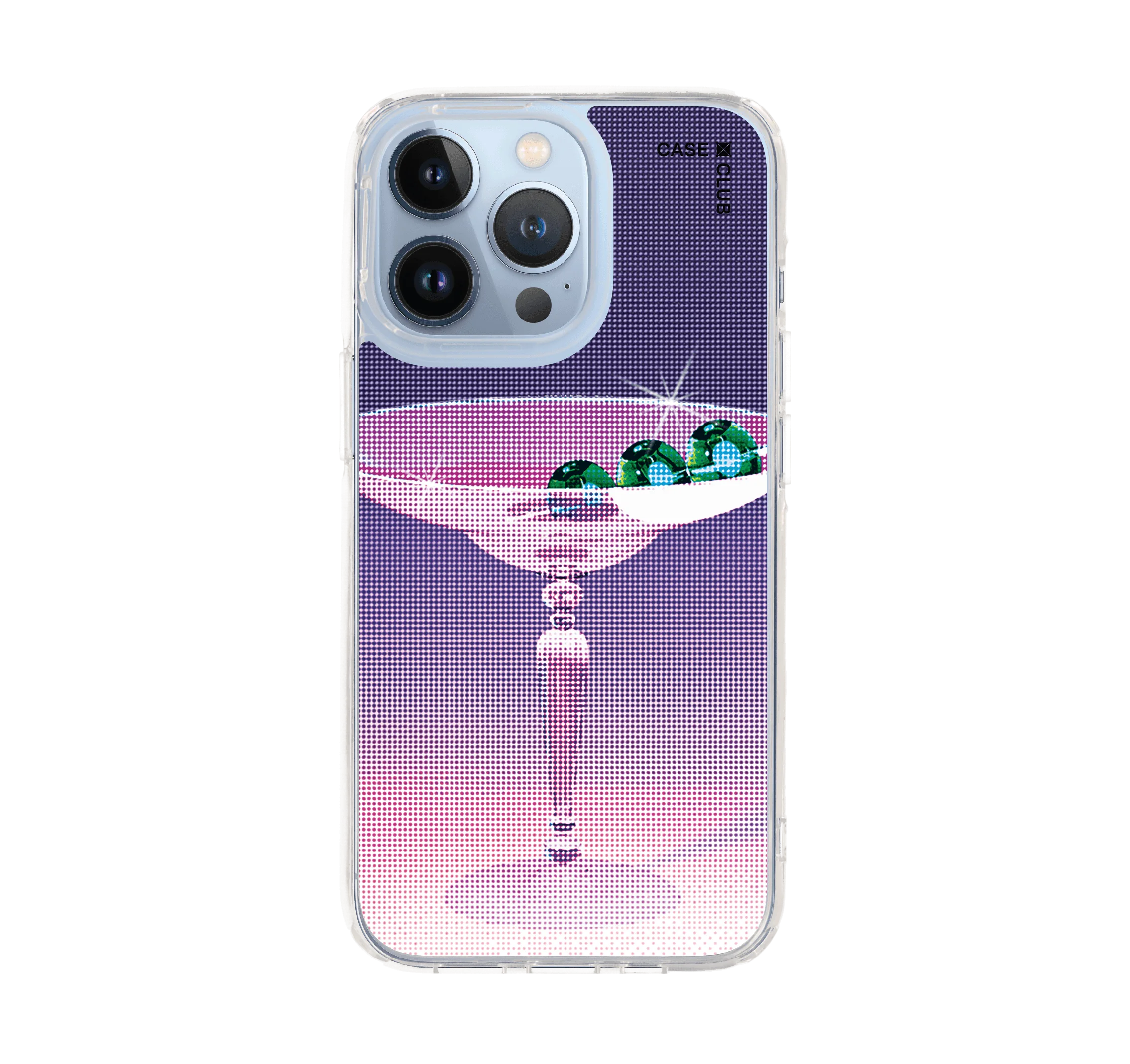 halftone cocktail glass